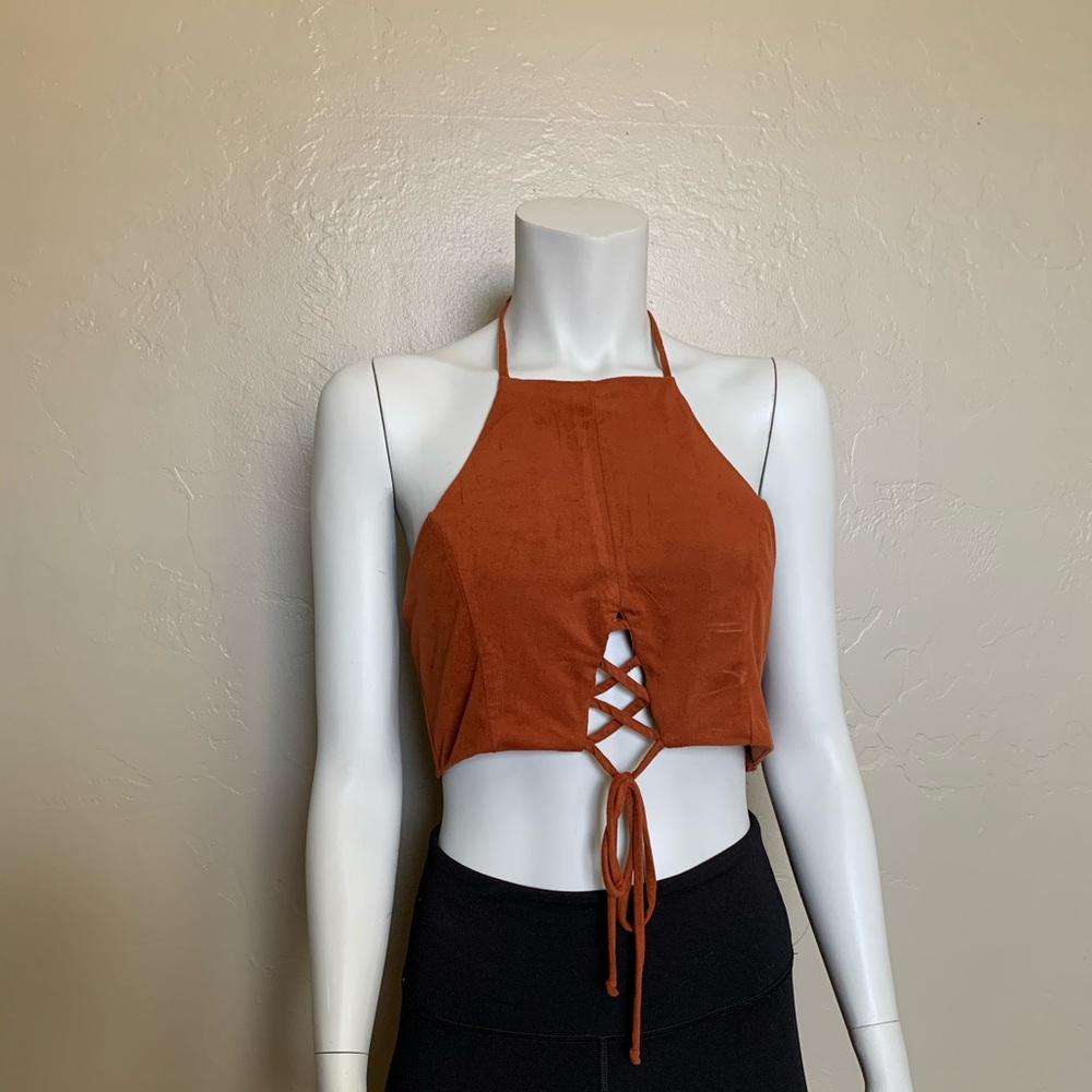 Suede crop top